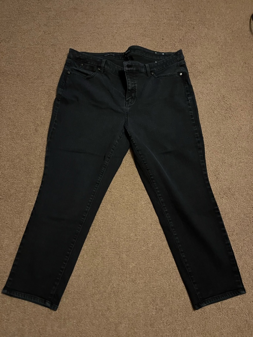 Talbots Black Cropped Straight-Leg Jeans
